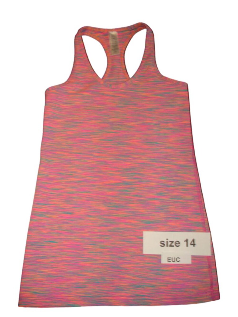Ivivva by Lululemon🍋 Keep Ur Cool Racer Colours tank top pink size 14